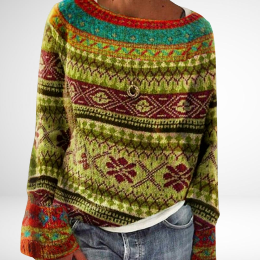 Maglione retrò floreale
