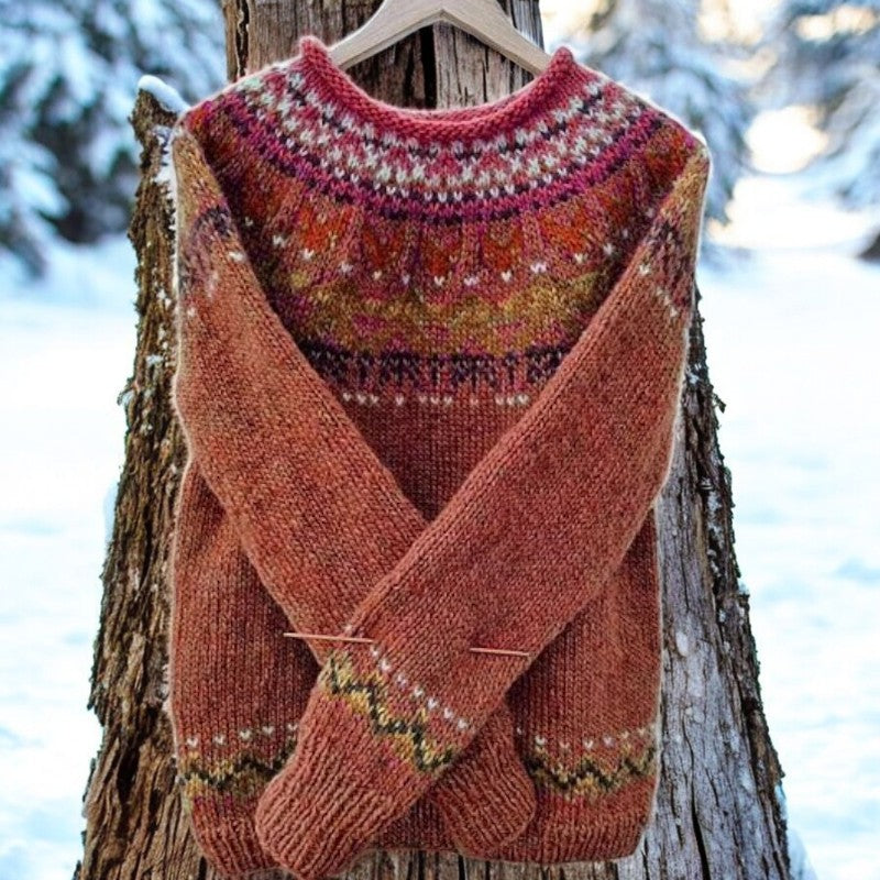 Vintage Icelandic Jacquard Crewneck Sweater