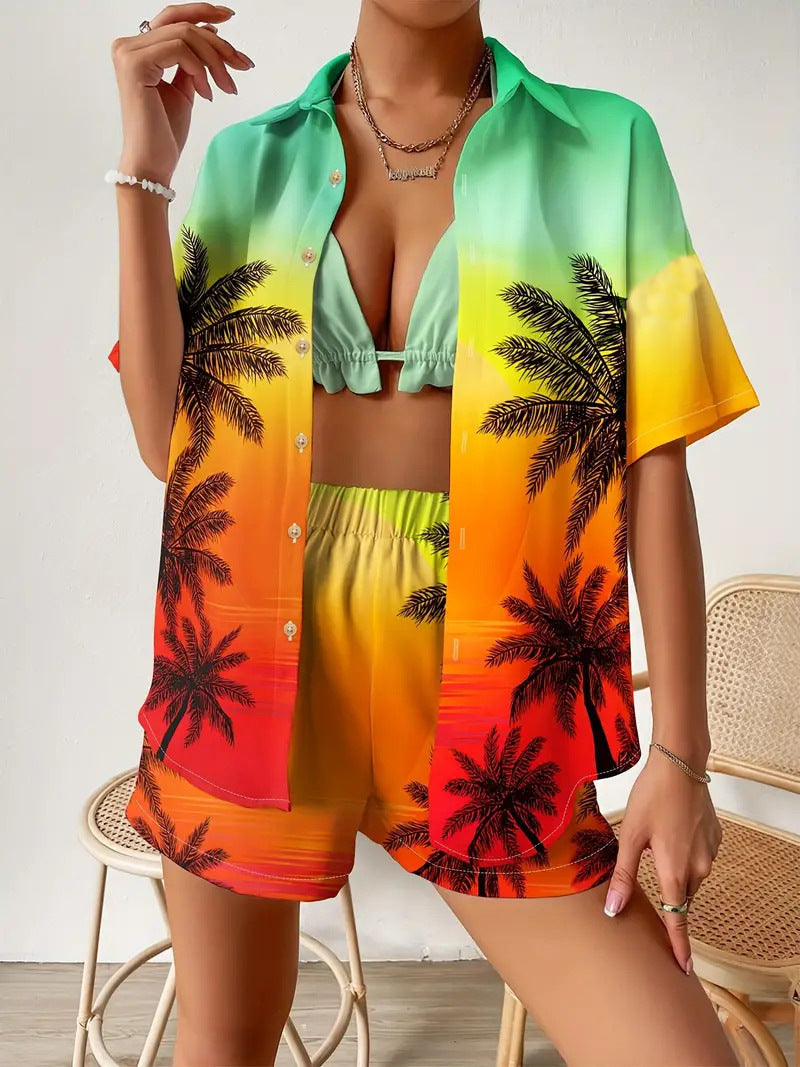 Alen™ | Sunset Palm Print Set
