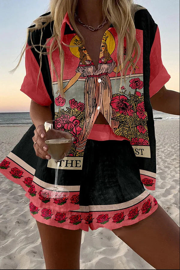Yseline™ | Short Set of Pink Virgin Linen