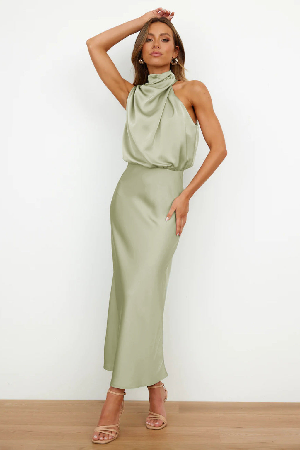 Anavea™ | Long Halter-Neck Dress