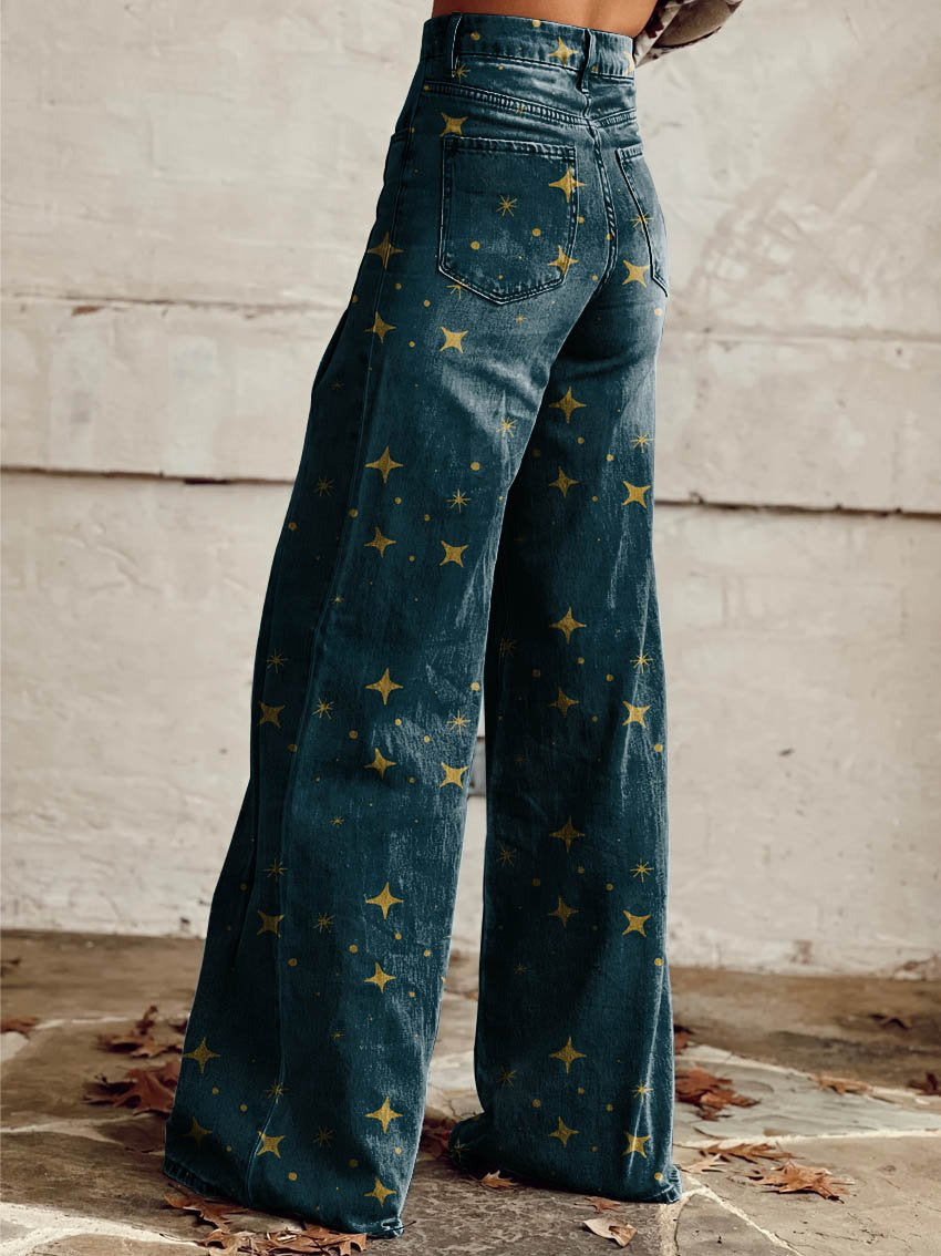 Star Print Vintage Boho Pants