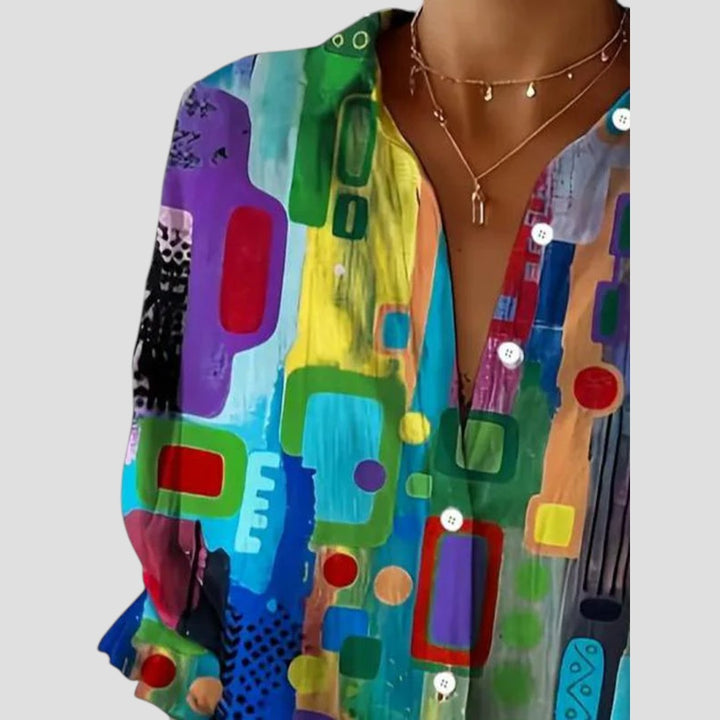 Emyra™ | Elegant Geometric Blouse