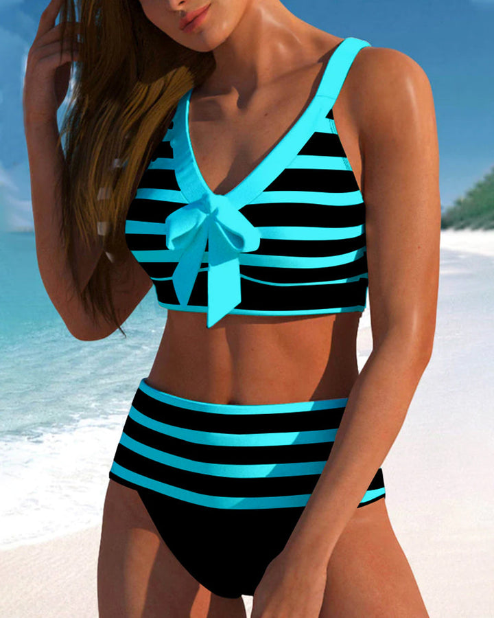 Horana™ | High-Waisted Striped Bikinis