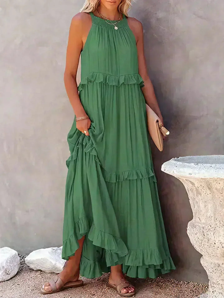 Sofia™ | Ruffled Halter Maxi Dress (Almost Sold Out)