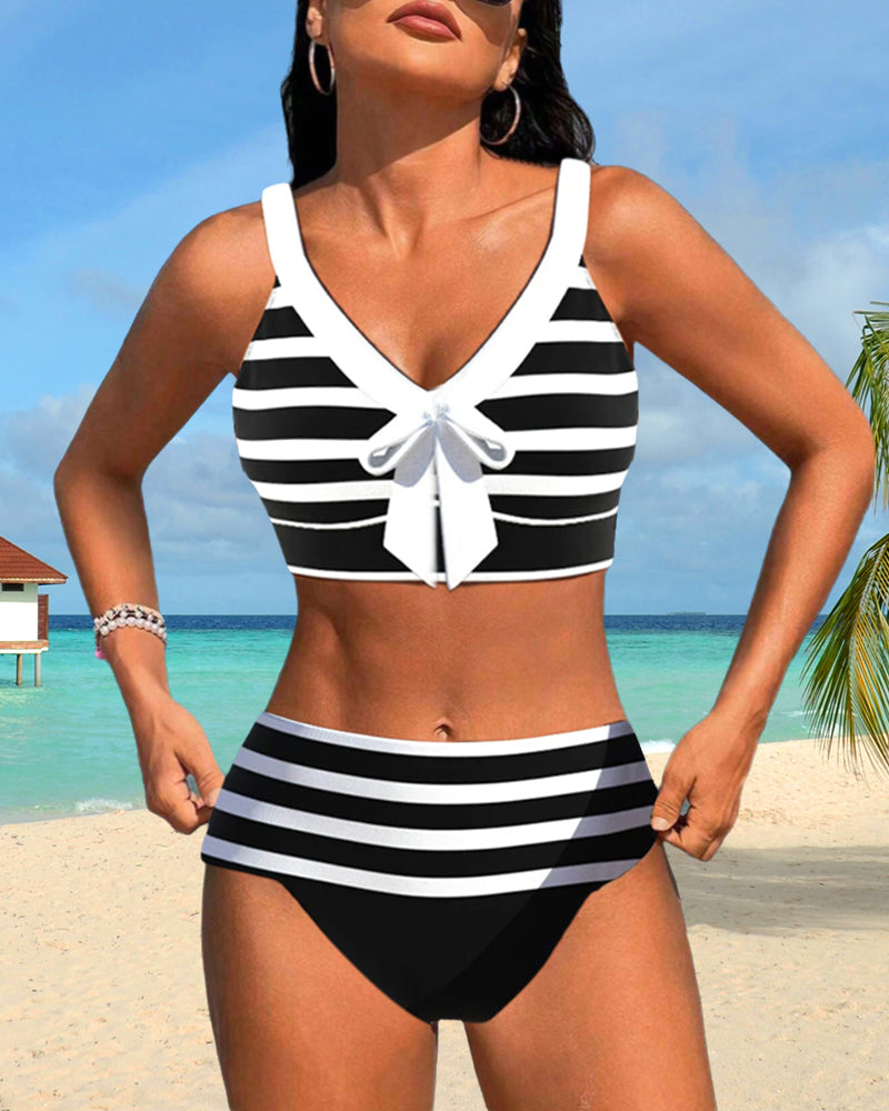 Horana™ | High-Waisted Striped Bikinis