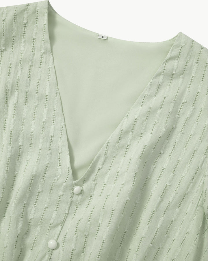 Alra™ | Midi Dress with V-Neck and Ruffle Sleeves