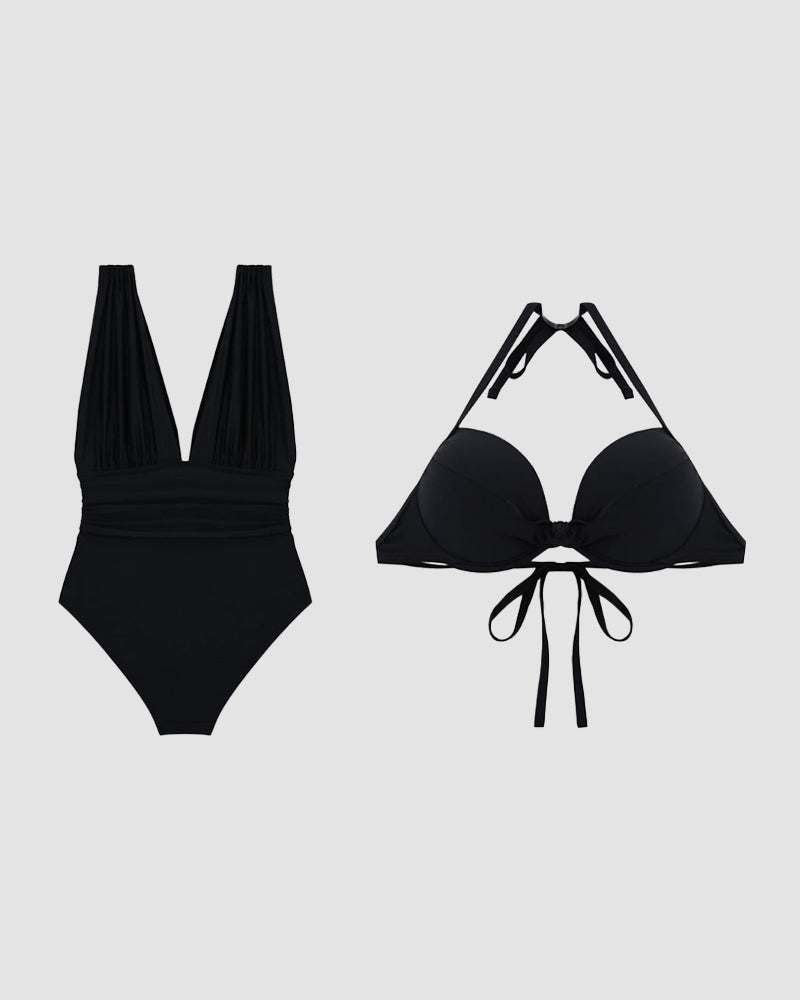 Remita™ | Figure-Shaping V-Neck Swimsuit with Tummy Control