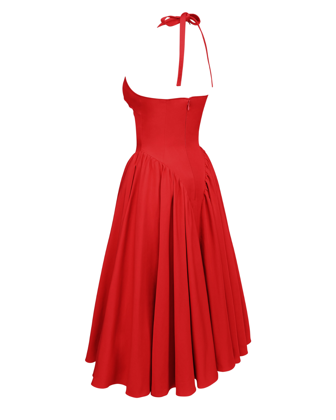 Ninaa™ | Red Midi Dress with Iconic Style