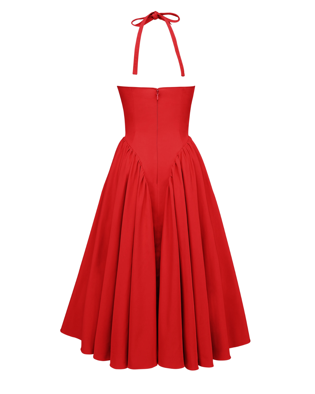 Ninaa™ | Red Midi Dress with Iconic Style