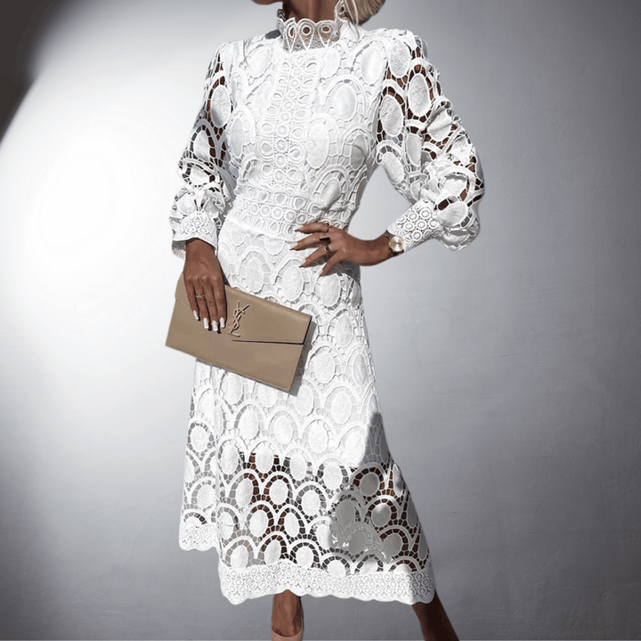 Long Sleeved Lace Maxi Dress