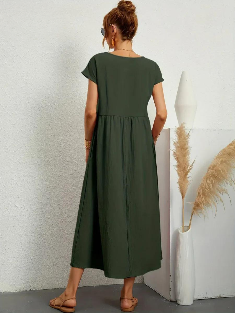 Anro™ | Essential Cotton and Linen Dress with Elegant Style