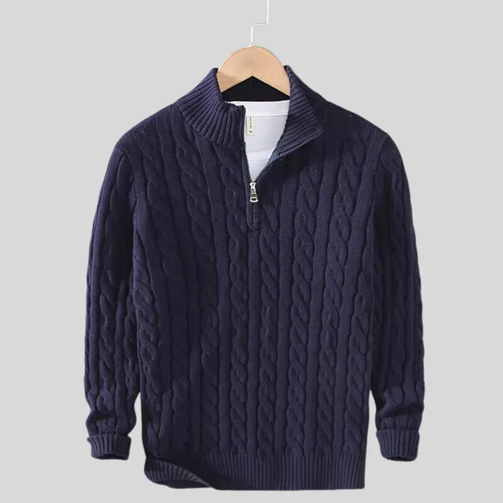 Zip Up Cable Sweater