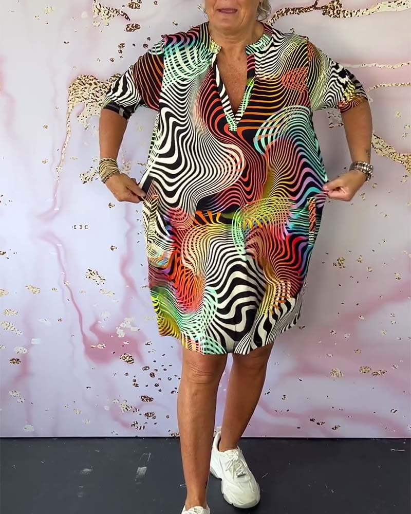 Alen™ | Colorful V-Neck Dress