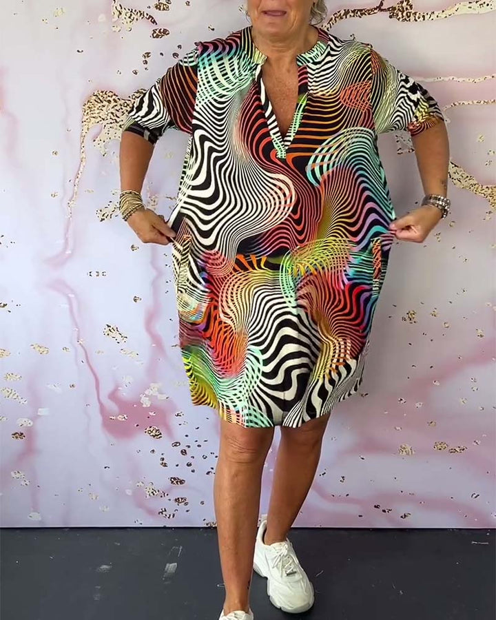 Alen™ | Colorful V-Neck Dress