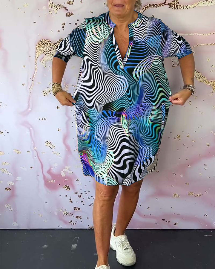 Alen™ | Colorful V-Neck Dress