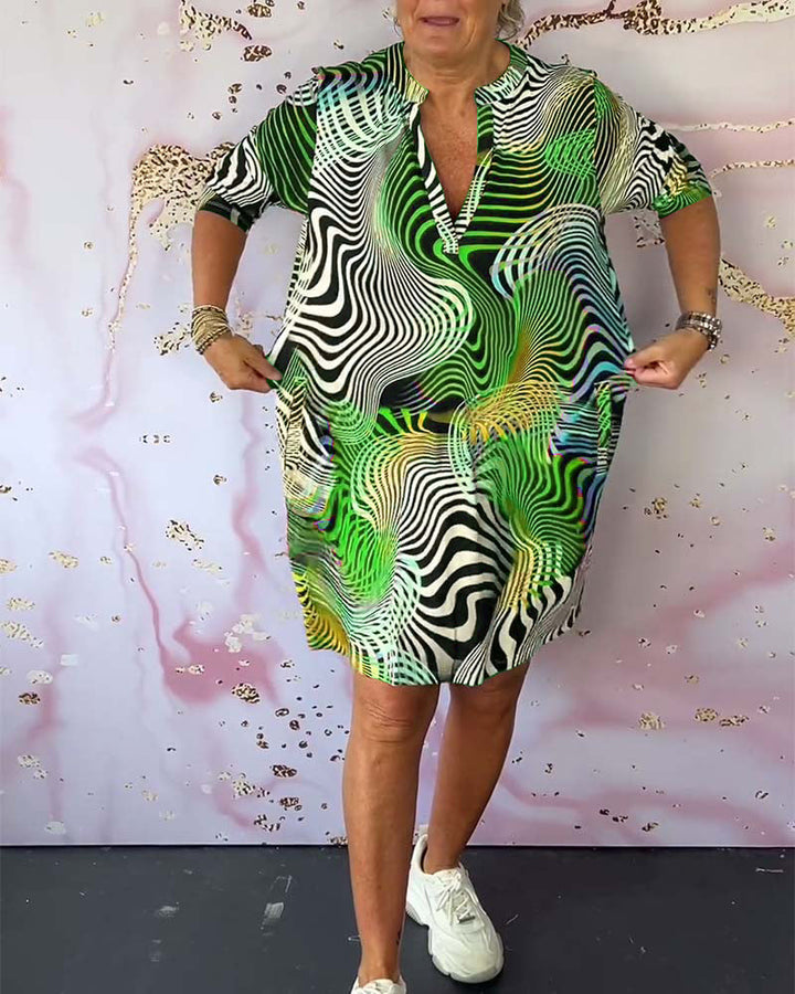 Alen™ | Colorful V-Neck Dress