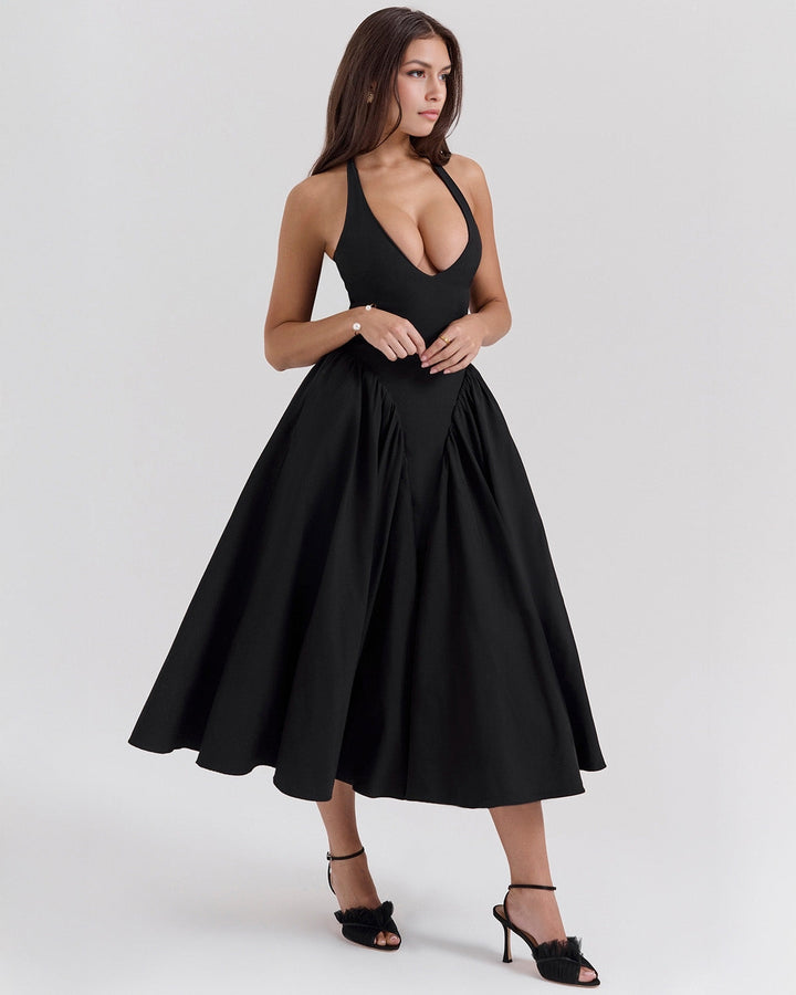 Ninaa™ | Red Midi Dress with Iconic Style