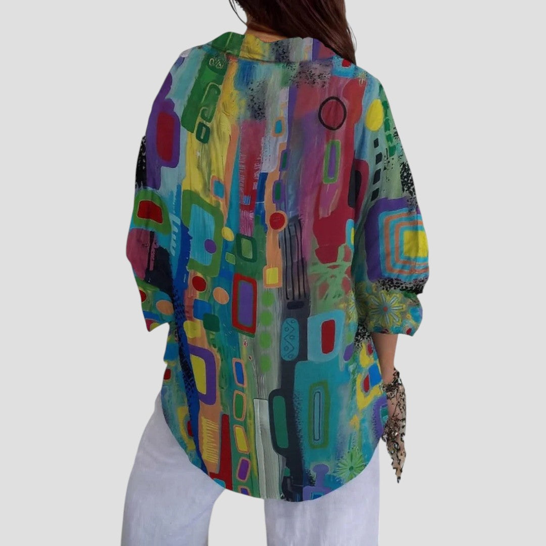 Emyra™ | Elegant Geometric Blouse