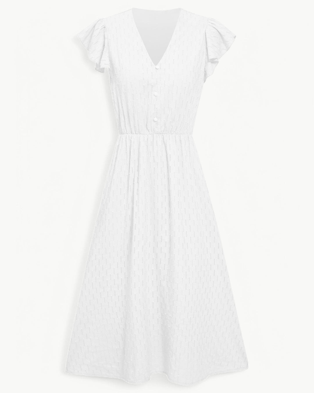 Alra™ | Midi Dress with V-Neck and Ruffle Sleeves
