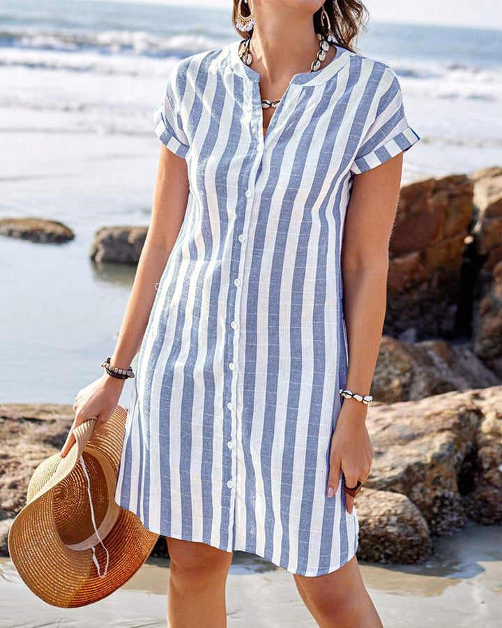 Daphyne™ | Elegant Striped Shirt Dress