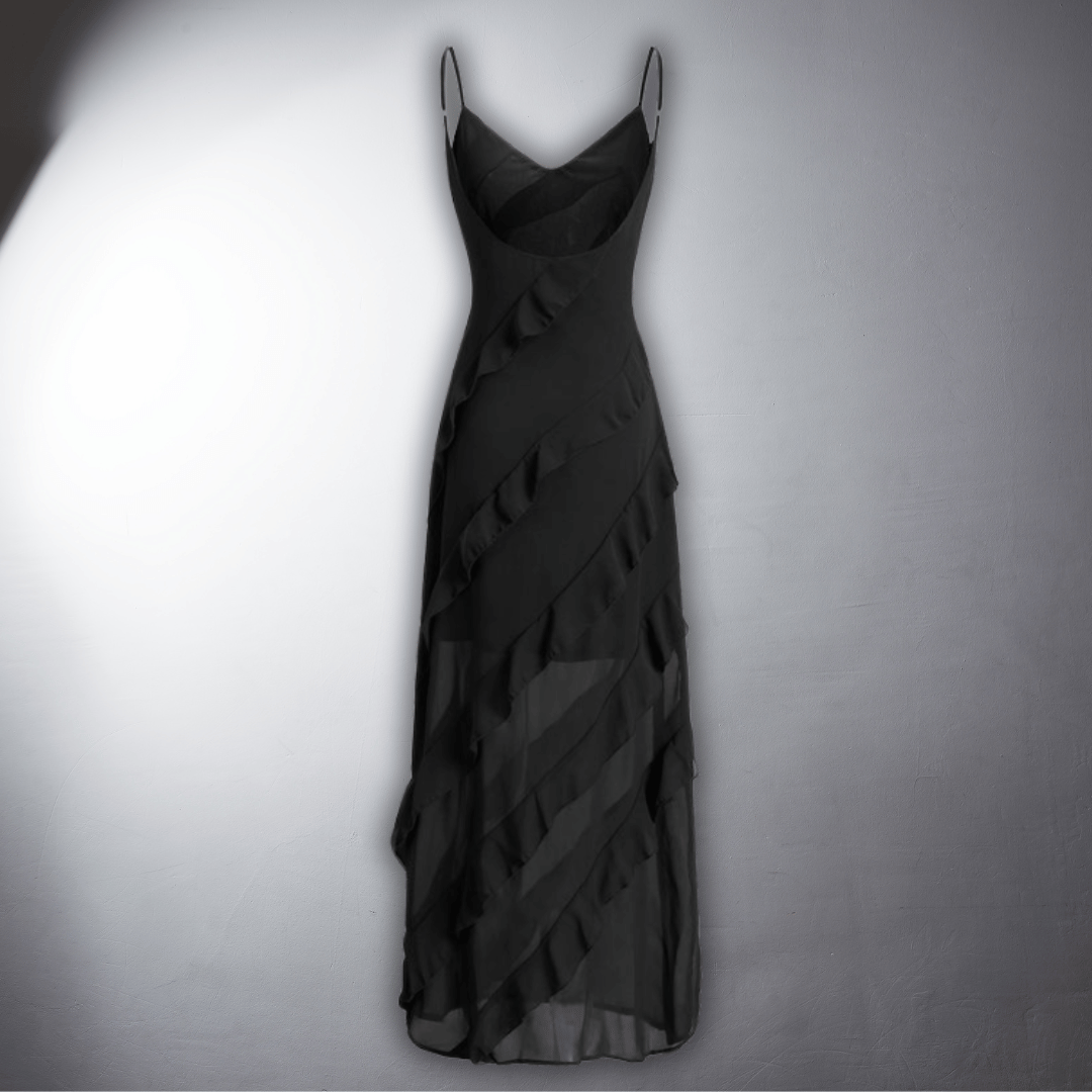 Elegant Ruffled Evening Dress