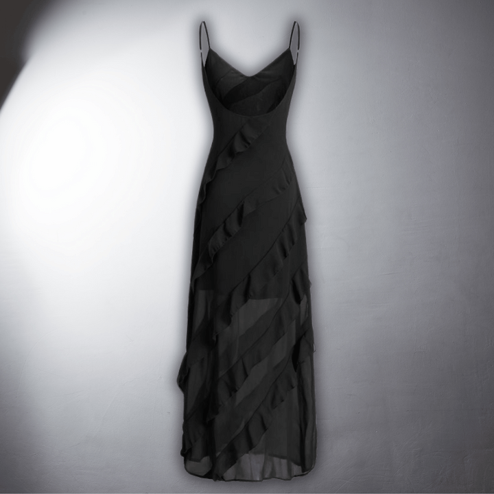 Elegant Ruffled Evening Dress