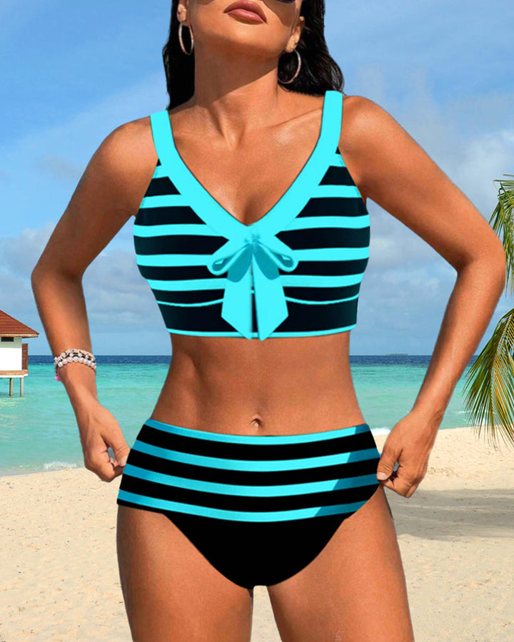Horana™ | High-Waisted Striped Bikinis