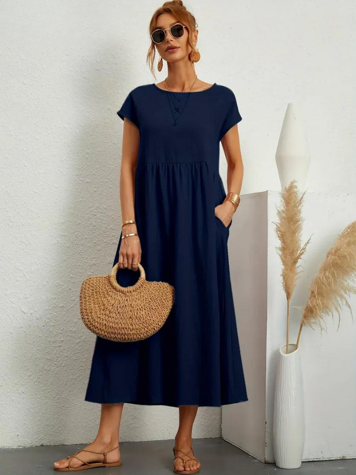 Anro™ | Essential Cotton and Linen Dress with Elegant Style