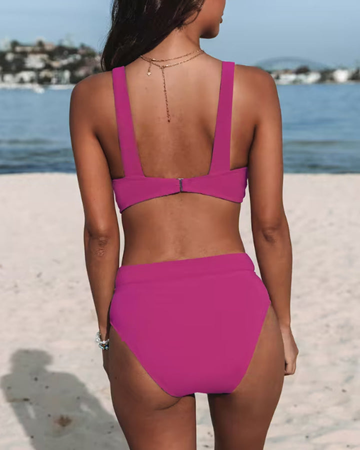 Zara™ | High Waisted Solid Color Bikinis