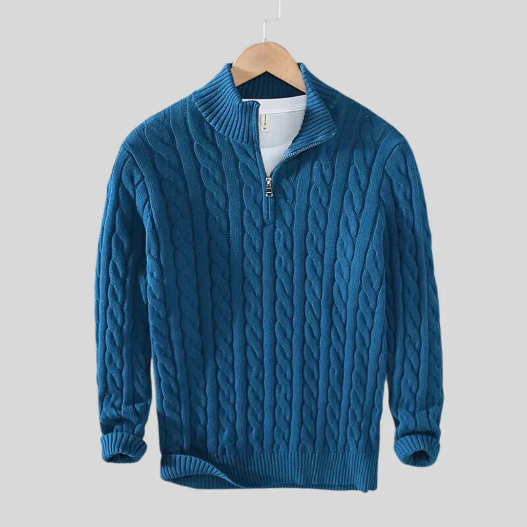 Zip Up Cable Sweater