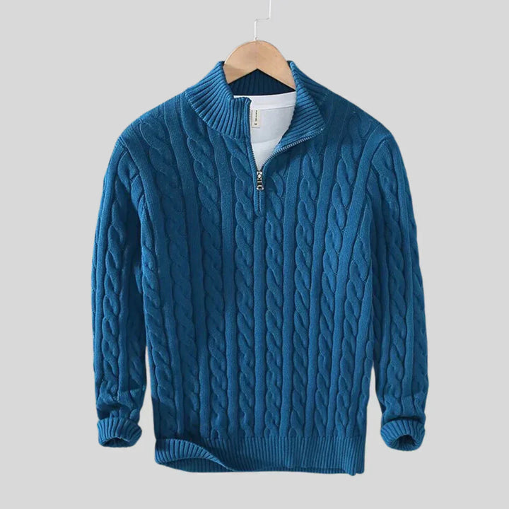 Zip Up Cable Sweater