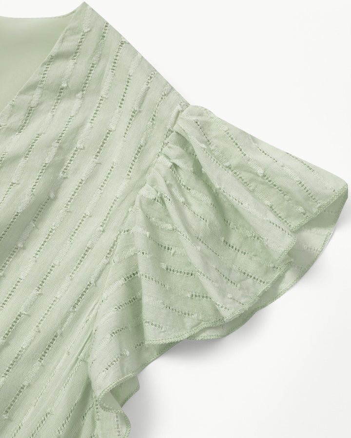 Alra™ | Midi Dress with V-Neck and Ruffle Sleeves