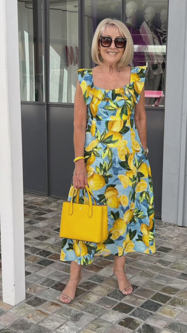 Olivelle™ | Summer Dress with Lemon Print