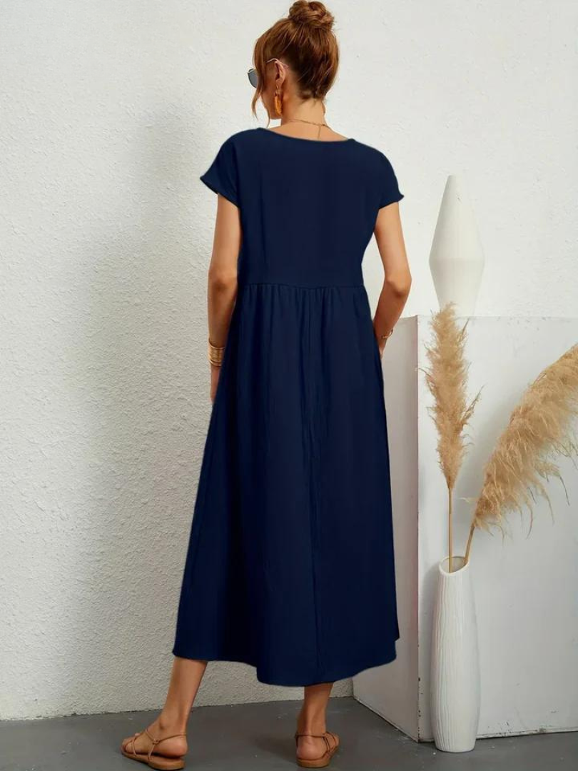 Anro™ | Essential Cotton and Linen Dress with Elegant Style