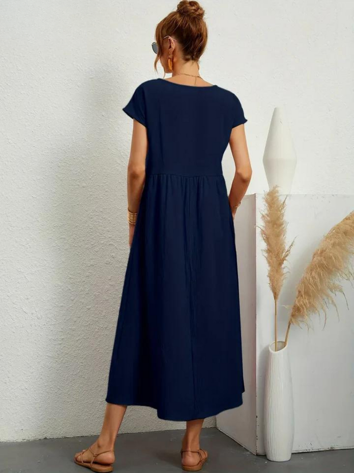 Anro™ | Essential Cotton and Linen Dress with Elegant Style