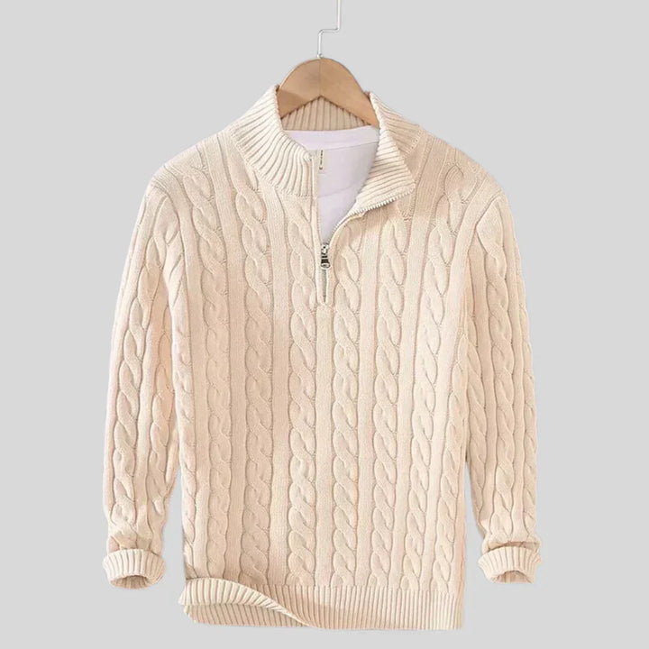 Zip Up Cable Sweater