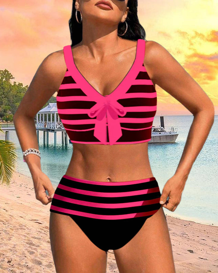 Horana™ | High-Waisted Striped Bikinis