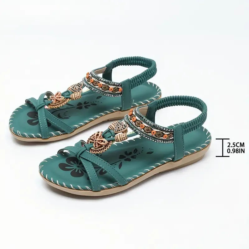 Milano™ | Elegant Floral Sandals with Rhinestone Butterfly