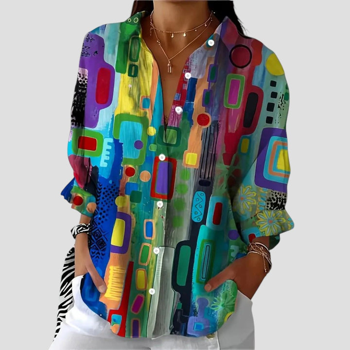 Emyra™ | Elegant Geometric Blouse