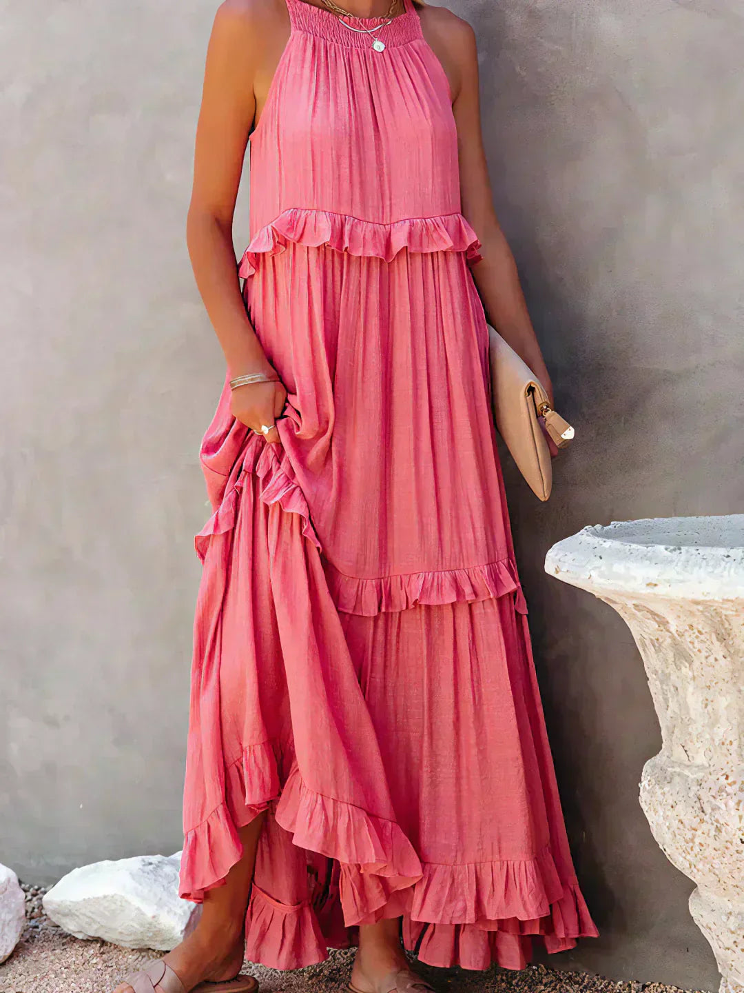 Sofia™ | Ruffled Halter Maxi Dress (Almost Sold Out)