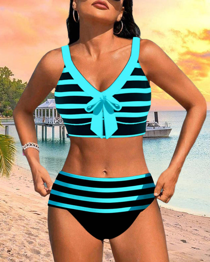 Horana™ | High-Waisted Striped Bikinis