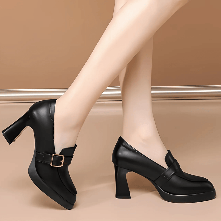 Comfy Block-heeled Loafers