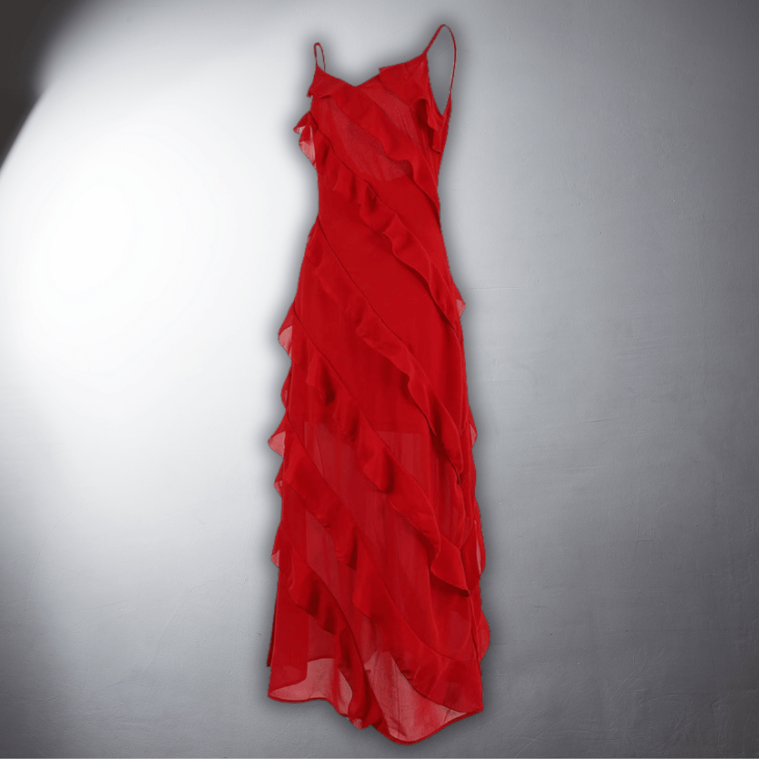 Elegant Ruffled Evening Dress