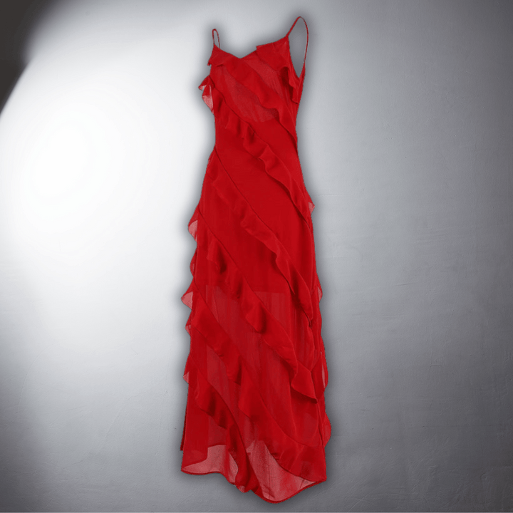 Elegant Ruffled Evening Dress