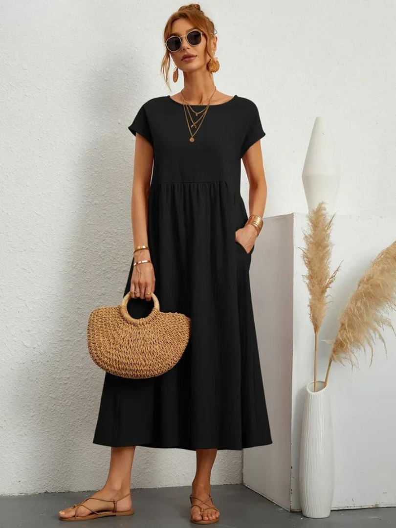 Anro™ | Essential Cotton and Linen Dress with Elegant Style