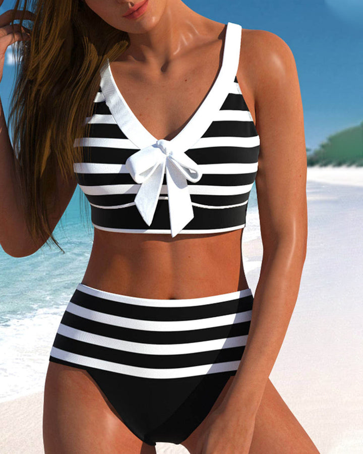 Horana™ | High-Waisted Striped Bikinis