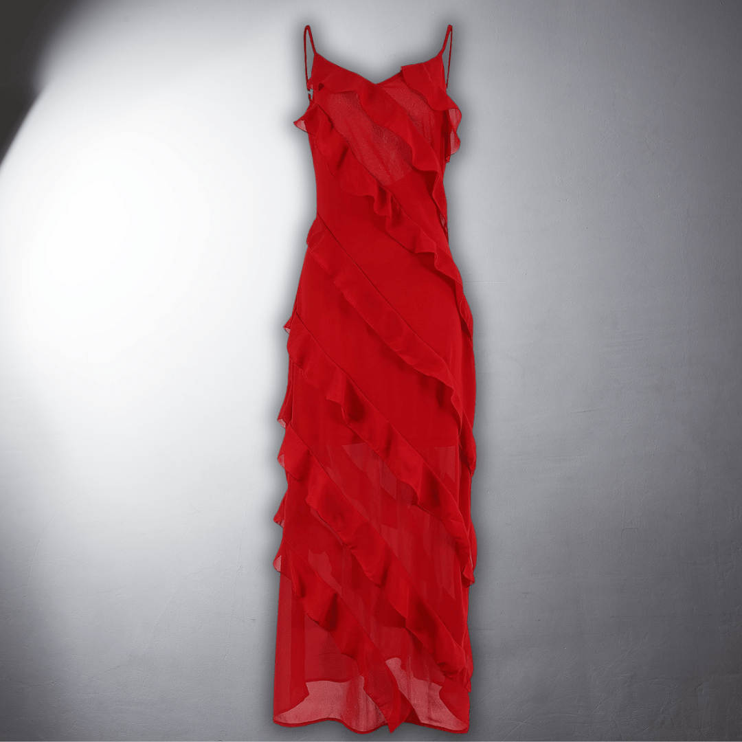 Elegant Ruffled Evening Dress