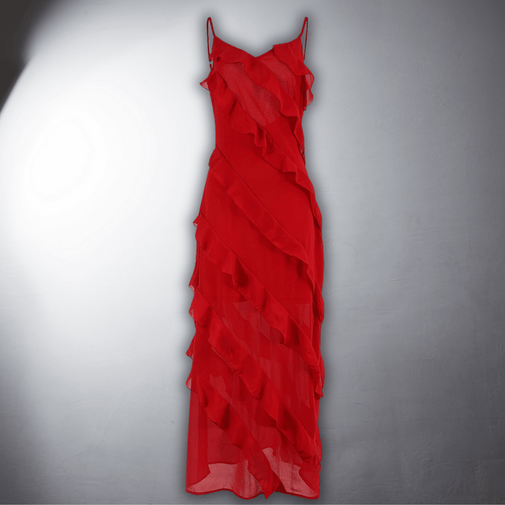 Elegant Ruffled Evening Dress