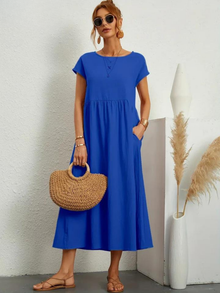 Anro™ | Essential Cotton and Linen Dress with Elegant Style